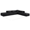 Meridian Cube Black Vegan Leather Modular Sectional IMAGE 10