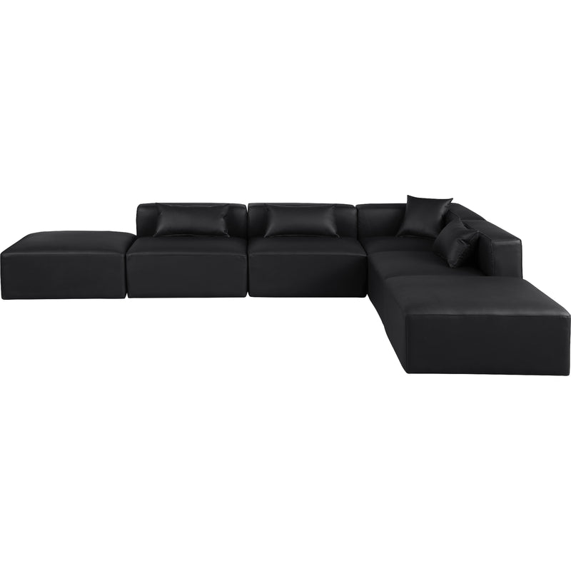 Meridian Cube Black Vegan Leather Modular Sectional IMAGE 3
