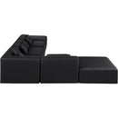 Meridian Cube Black Vegan Leather Modular Sectional IMAGE 4
