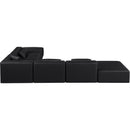Meridian Cube Black Vegan Leather Modular Sectional IMAGE 5