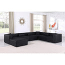 Meridian Cube Black Vegan Leather Modular Sectional IMAGE 2