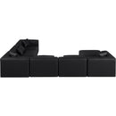 Meridian Cube Black Vegan Leather Modular Sectional IMAGE 5