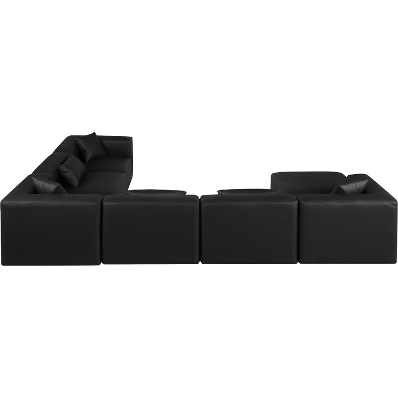 Meridian Cube Black Vegan Leather Modular Sectional IMAGE 5