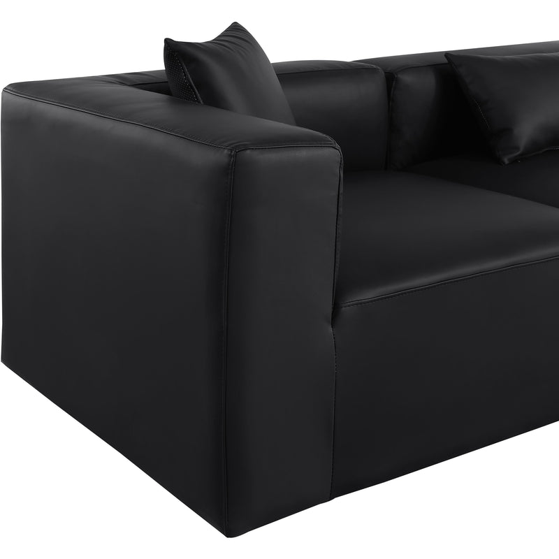 Meridian Cube Black Vegan Leather Modular Sectional IMAGE 6
