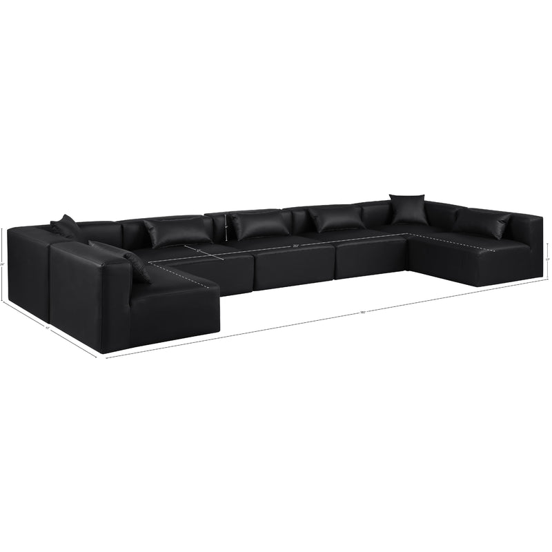 Meridian Cube Black Vegan Leather Modular Sectional IMAGE 10