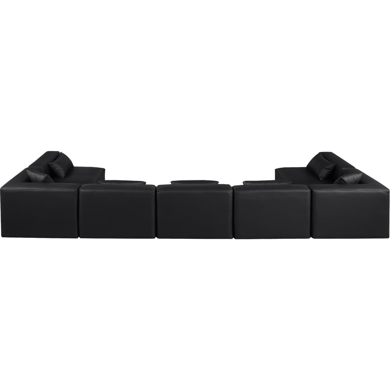 Meridian Cube Black Vegan Leather Modular Sectional IMAGE 3