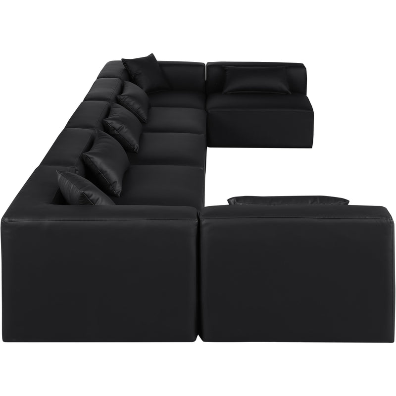 Meridian Cube Black Vegan Leather Modular Sectional IMAGE 5