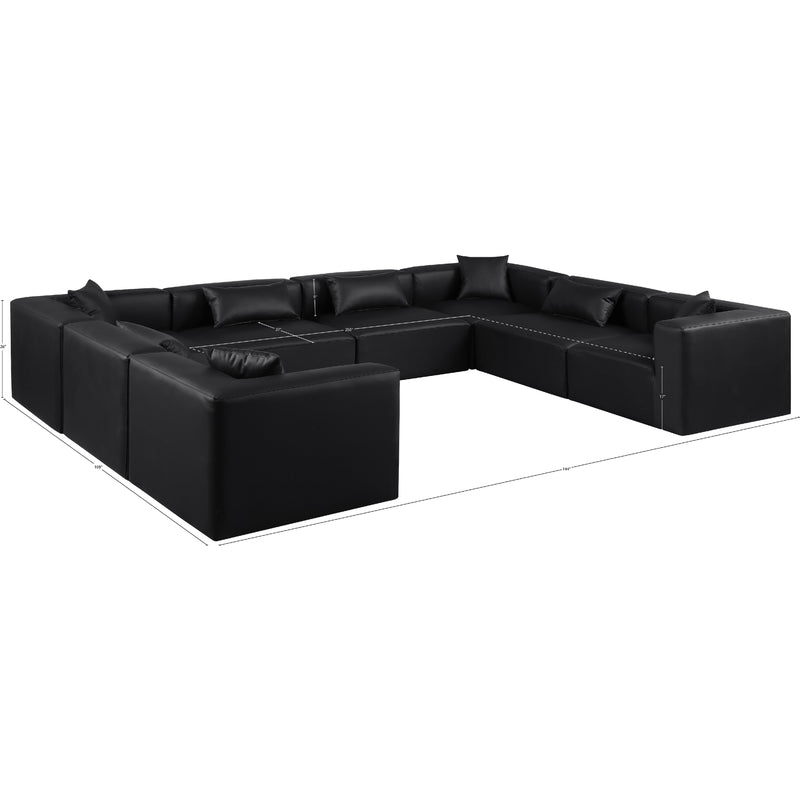 Meridian Cube Black Vegan Leather Modular Sectional IMAGE 11