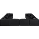 Meridian Cube Black Vegan Leather Modular Sectional IMAGE 3