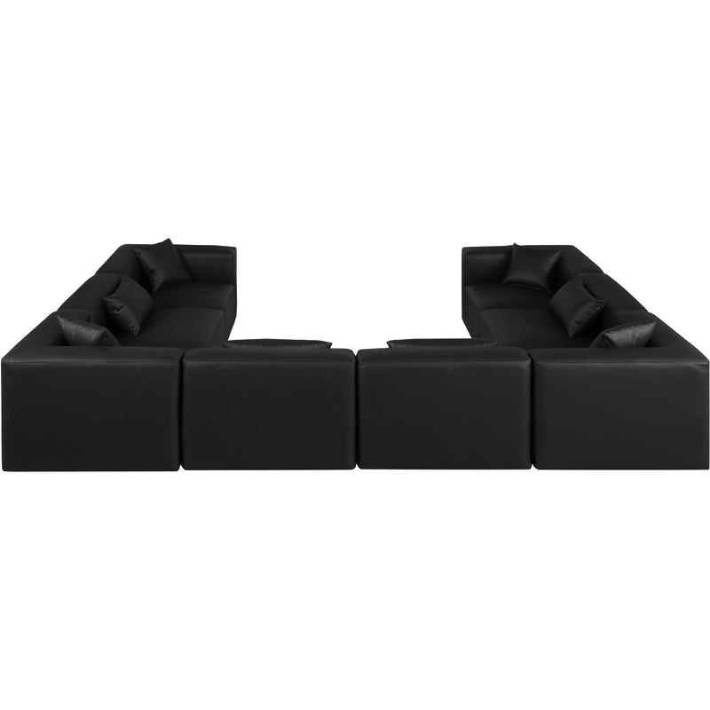 Meridian Cube Black Vegan Leather Modular Sectional IMAGE 3