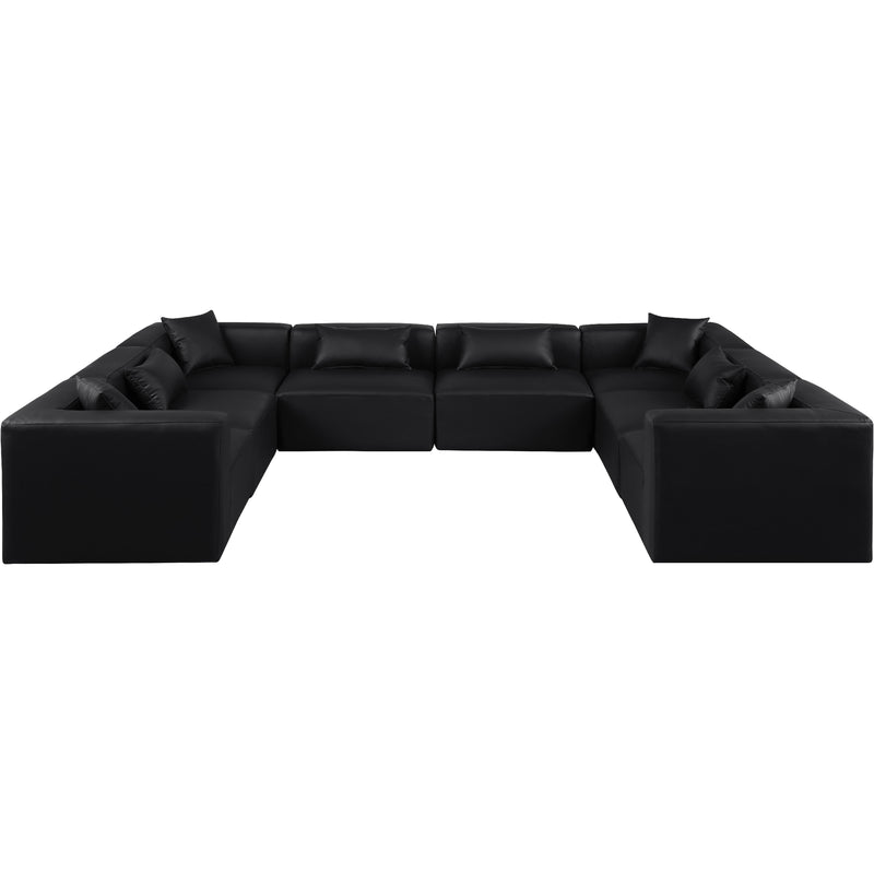 Meridian Cube Black Vegan Leather Modular Sectional IMAGE 4