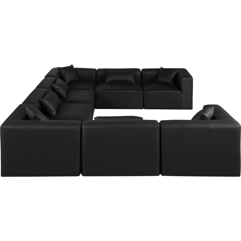 Meridian Cube Black Vegan Leather Modular Sectional IMAGE 5