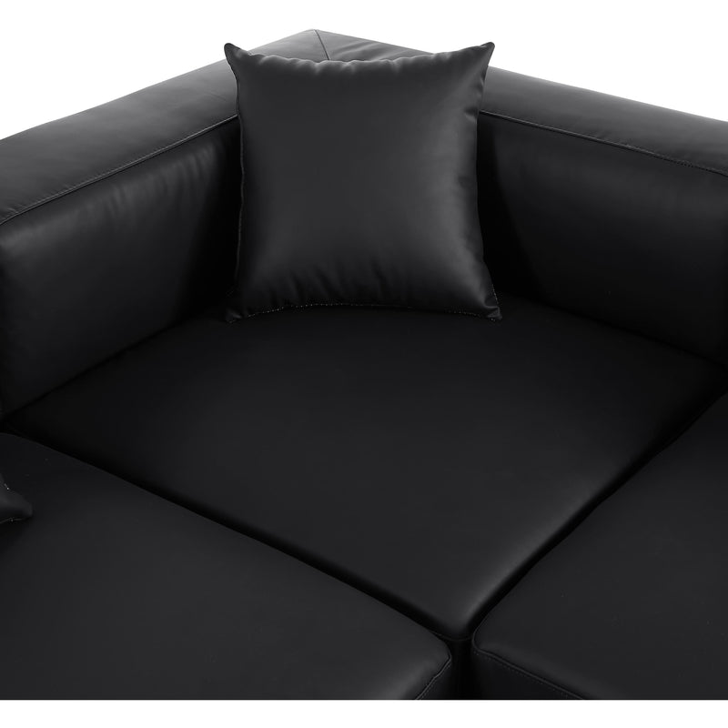 Meridian Cube Black Vegan Leather Modular Sectional IMAGE 7