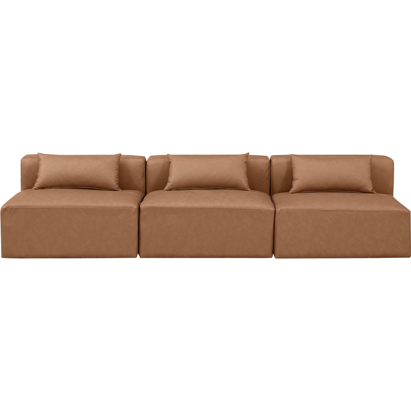 Meridian Cube Brown Vegan Leather Modular Sofa IMAGE 4