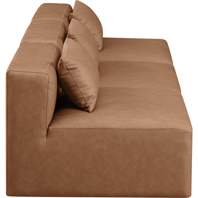 Meridian Cube Brown Vegan Leather Modular Sofa IMAGE 5