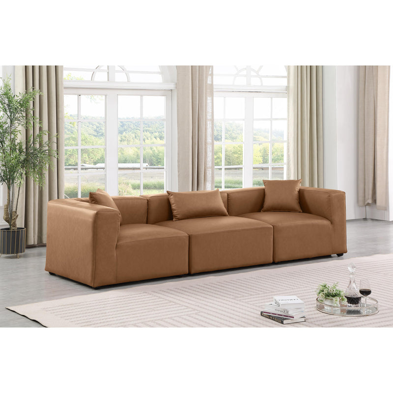Meridian Cube Brown Vegan Leather Modular Sofa IMAGE 2