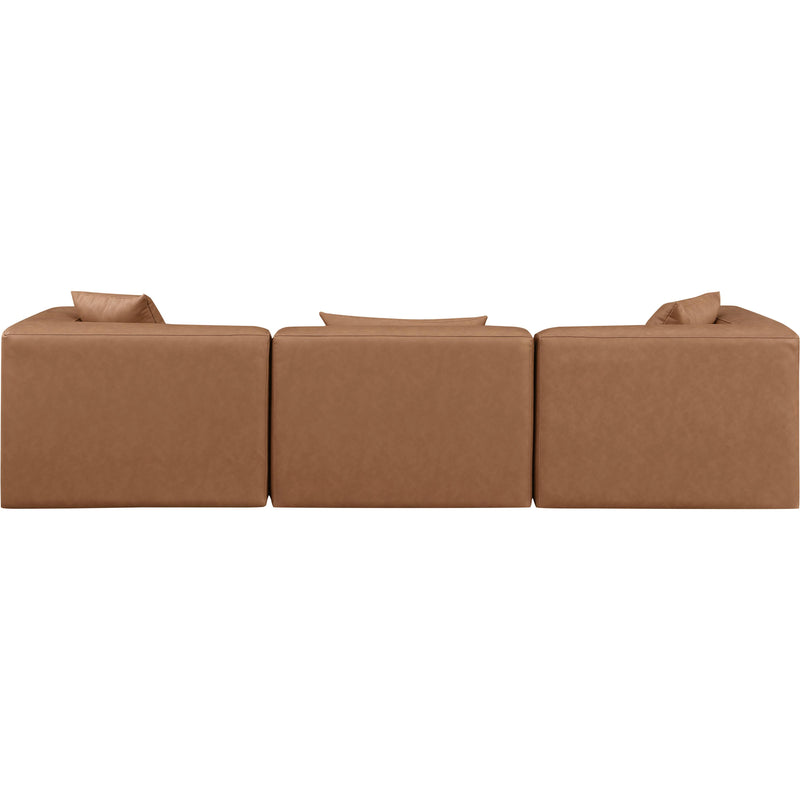 Meridian Cube Brown Vegan Leather Modular Sofa IMAGE 3