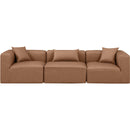 Meridian Cube Brown Vegan Leather Modular Sofa IMAGE 4