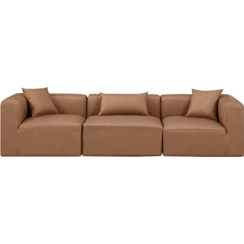 Meridian Cube Brown Vegan Leather Modular Sofa IMAGE 4