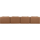 Meridian Cube Brown Vegan Leather Modular Sofa IMAGE 3