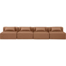 Meridian Cube Brown Vegan Leather Modular Sofa IMAGE 4