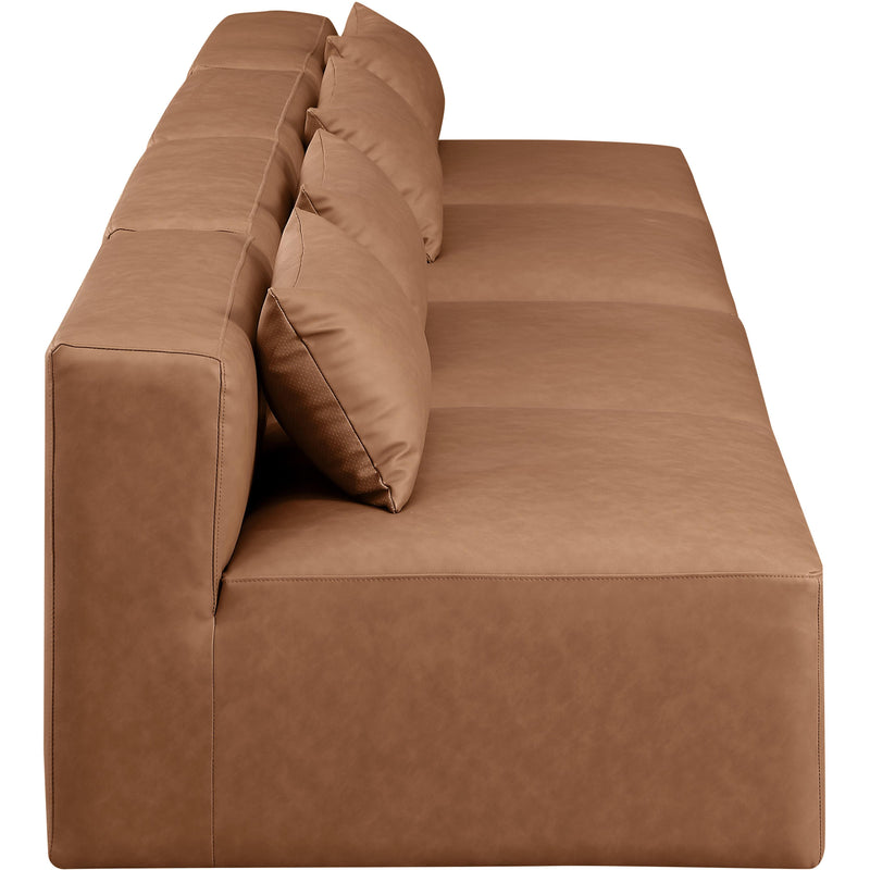 Meridian Cube Brown Vegan Leather Modular Sofa IMAGE 5