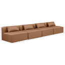 Meridian Cube Brown Vegan Leather Modular Sofa IMAGE 8
