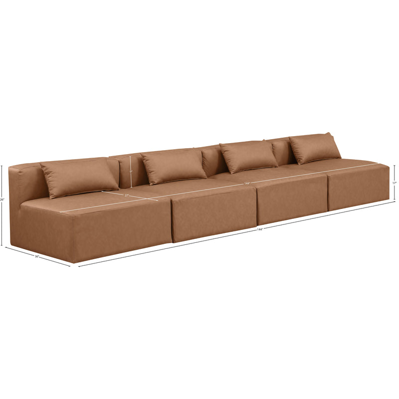 Meridian Cube Brown Vegan Leather Modular Sofa IMAGE 8
