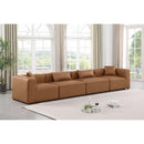 Meridian Cube Brown Vegan Leather Modular Sofa IMAGE 2