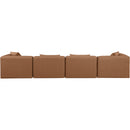 Meridian Cube Brown Vegan Leather Modular Sofa IMAGE 3
