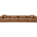 Meridian Cube Brown Vegan Leather Modular Sofa IMAGE 4