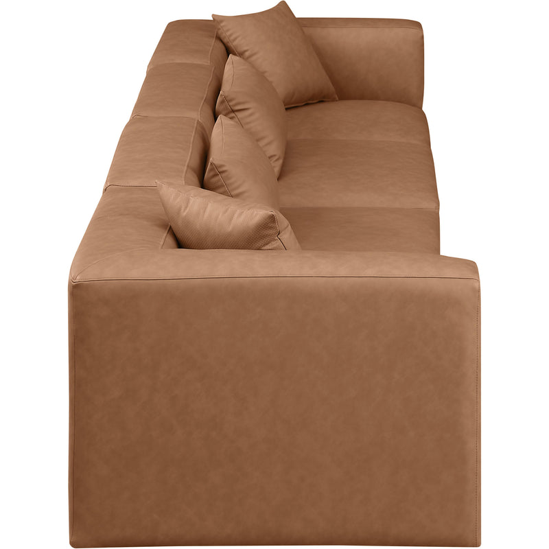 Meridian Cube Brown Vegan Leather Modular Sofa IMAGE 5