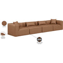 Meridian Cube Brown Vegan Leather Modular Sofa IMAGE 8