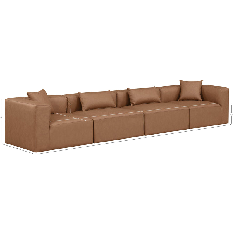 Meridian Cube Brown Vegan Leather Modular Sofa IMAGE 9