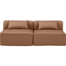 Meridian Cube Brown Vegan Leather Modular Sofa IMAGE 4