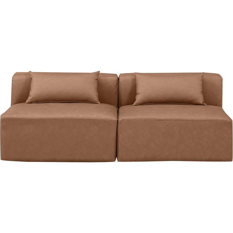 Meridian Cube Brown Vegan Leather Modular Sofa IMAGE 4