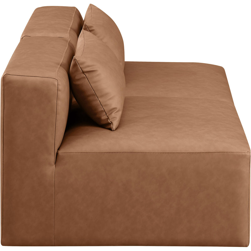 Meridian Cube Brown Vegan Leather Modular Sofa IMAGE 5