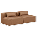 Meridian Cube Brown Vegan Leather Modular Sofa IMAGE 8