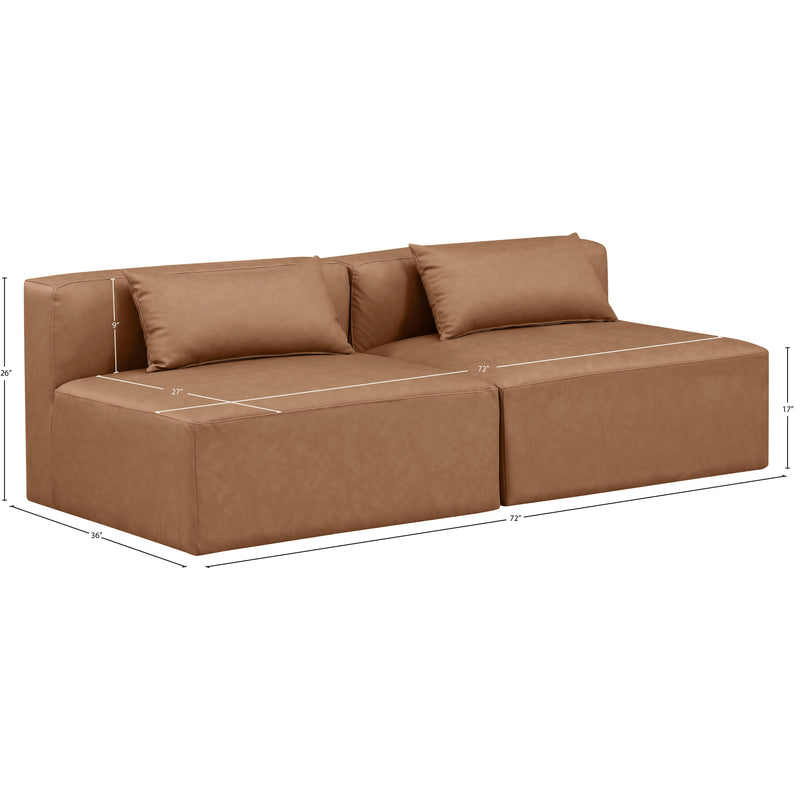Meridian Cube Brown Vegan Leather Modular Sofa IMAGE 8