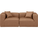 Meridian Cube Brown Vegan Leather Modular Sofa IMAGE 4