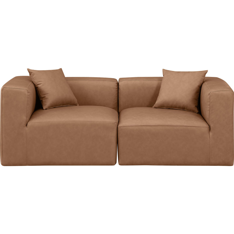 Meridian Cube Brown Vegan Leather Modular Sofa IMAGE 4