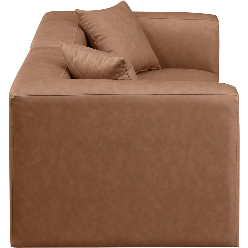 Meridian Cube Brown Vegan Leather Modular Sofa IMAGE 5