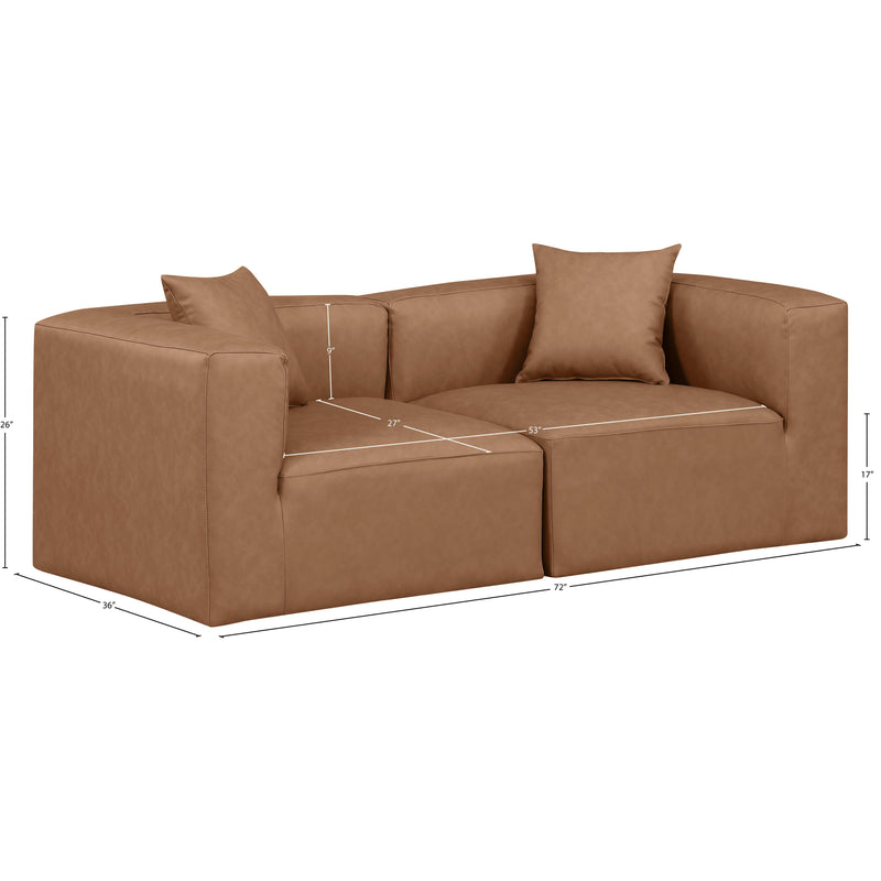 Meridian Cube Brown Vegan Leather Modular Sofa IMAGE 9