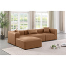 Meridian Cube Brown Vegan Leather Modular Sectional IMAGE 2