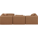 Meridian Cube Brown Vegan Leather Modular Sectional IMAGE 3
