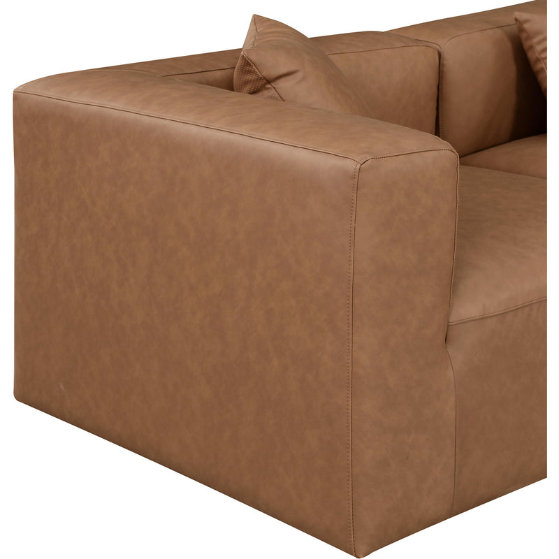 Meridian Cube Brown Vegan Leather Modular Sectional IMAGE 6