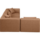 Meridian Cube Brown Vegan Leather Modular Sectional IMAGE 5