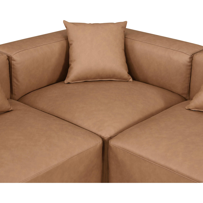 Meridian Cube Brown Vegan Leather Modular Sectional IMAGE 7