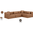 Meridian Cube Brown Vegan Leather Modular Sectional IMAGE 9