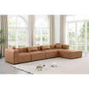 Meridian Cube Brown Vegan Leather Modular Sectional IMAGE 2